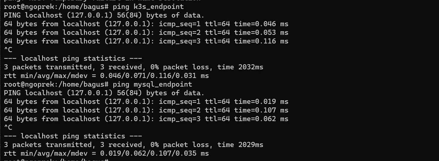 CLI response to ping