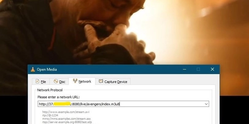 View HLS streaming via VLC